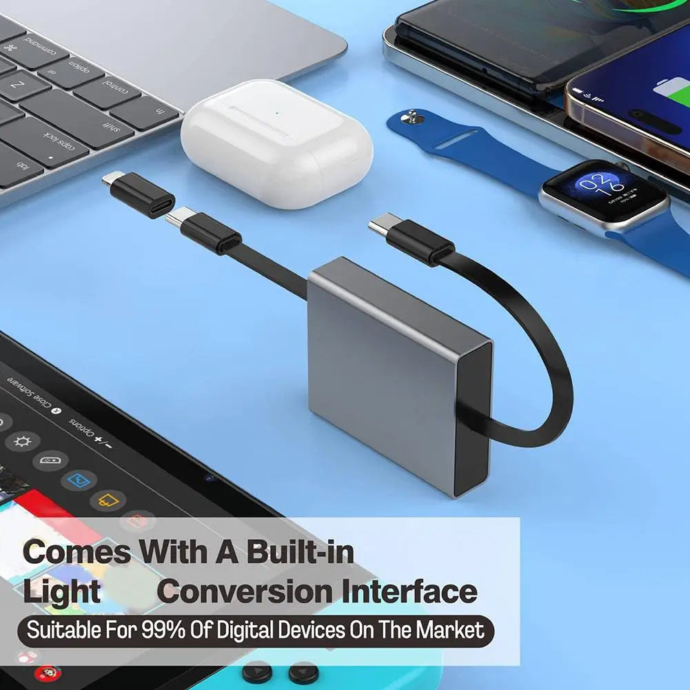 For Arrival Telescopic USB Cable Type C 66W PD 4 In 1 Data Cable Fast Charging Retractable For IPhone Samsung Mobile IPad Laptop Qme