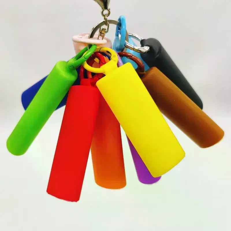 Silicone Lighter Holder With Keychain For Lighters, Snap‑Fit Protective Case Cover Compatible Qme