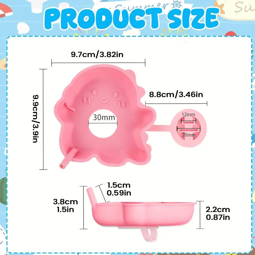 1pcs Ice Pop Holders For Kids Reusable Anti Drip Portable Cute Leak Proof Ice Cream Holder For Daily Home Summer Outdoor Travel Qme Pink