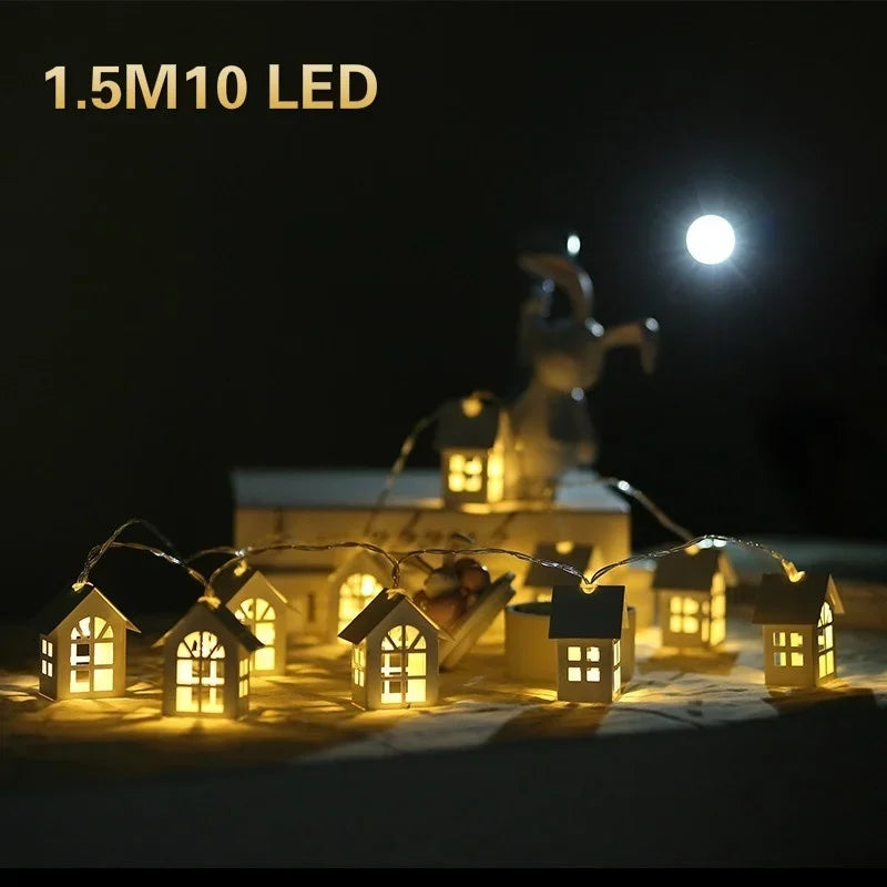 10 LED Christmas Tree House Style Fairy Light String Wedding New Year Christmas Decorations Xmas Decorations for Tree Qme