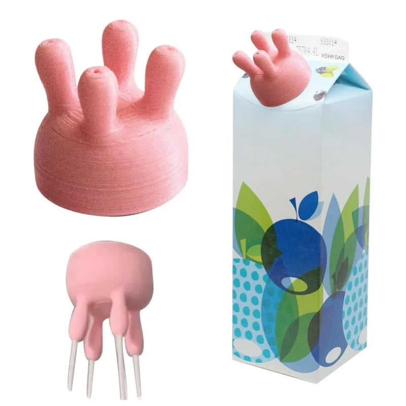 3D Printed Milk Box Lid Beautiful Cow Model Reversible Qme