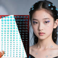 Multi Size Crystal Water Drop Stickers 3D Teardrop Clear Resin Glass Self Adhesive Makeup Tattoo Sticker for Party Stage Cosplay Qme Blue 162pcs