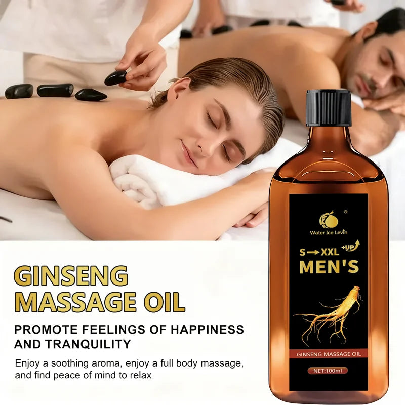 S-XXL +UP Men's Ginseng Massage Oil with Shea Butter - Hydrates & Firms Skin, Boosts Moisture Qme