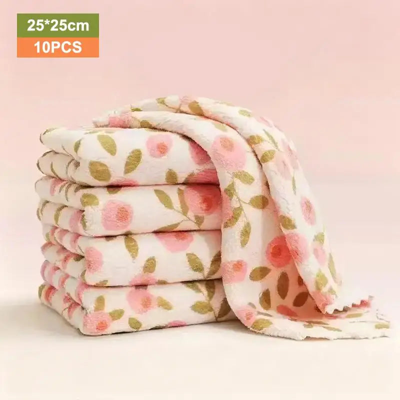 10pcs Microfiber Dish Cloths Multi Purpose Dishwashing Towels For Tableware Double Sided Cleaning Rags Tool Kitchen Accessories Qme A5