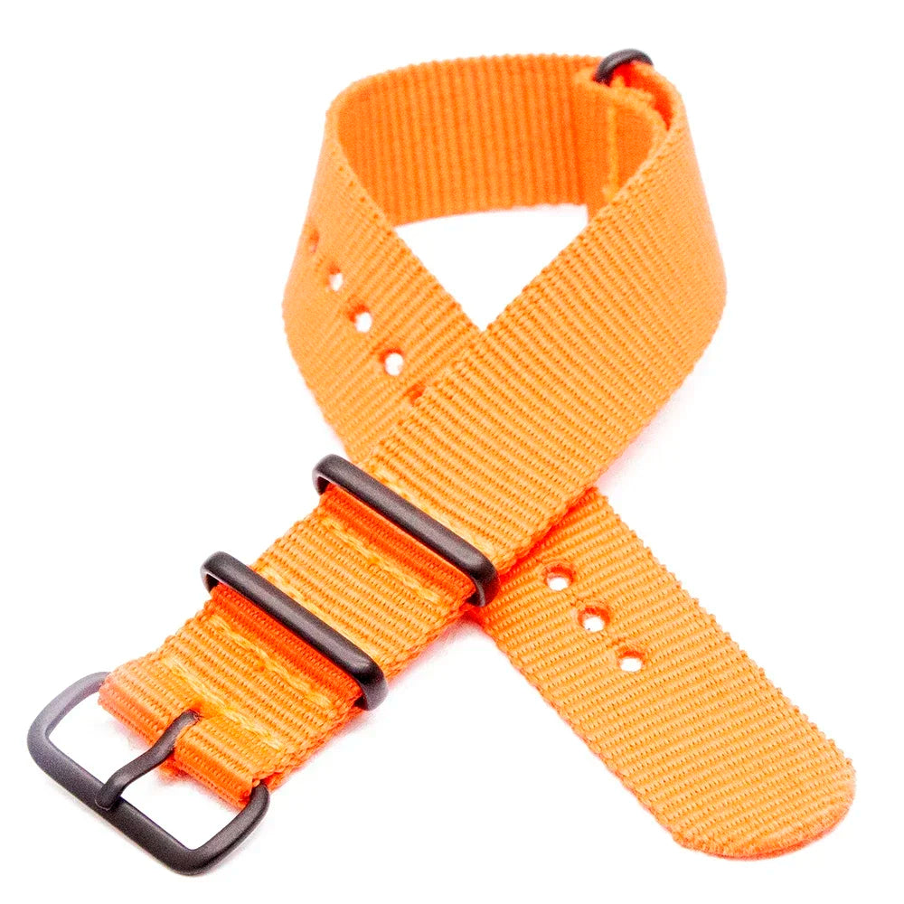 Sports Watch Band Nylon Strap Stainless Steel Black Frosted Buckle Adjustable 18MM 20MM 22MM 24MM Unisex Replacement Wristband Qme