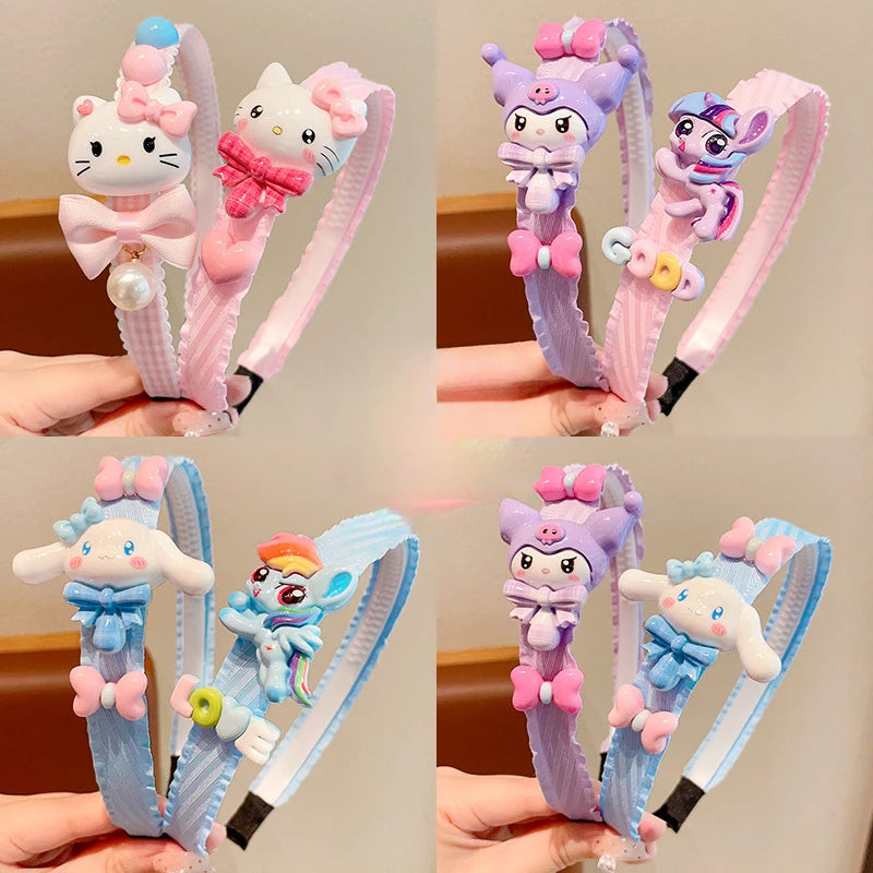 Hello Kitty Kuromi Hair Accessories Adorable Cute Headbands Versatile Qme