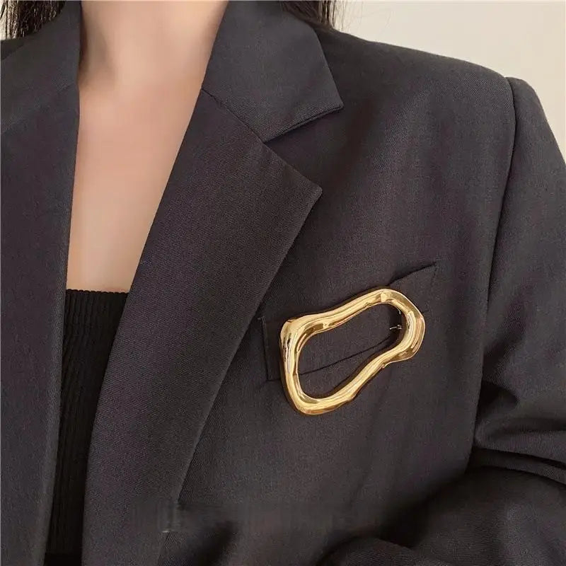 Geometric Irregular Brooches Exquisite Heart Waist Cinch Pins For Women Men Vintage Casual Versatile Fixed Clothing Accessories Qme