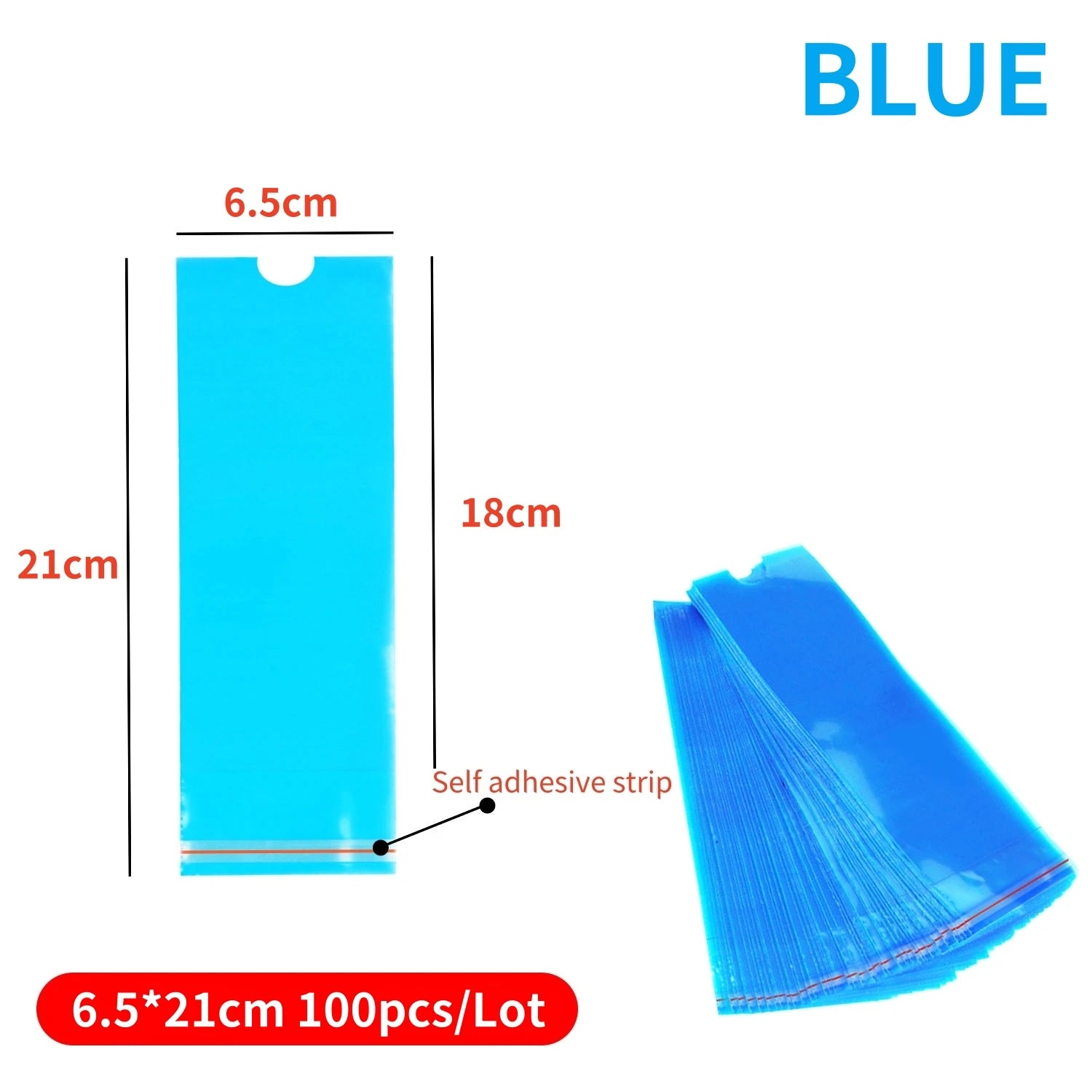 100Pcs Large Size Tattoo Pen Covers Disposable Tattoo Machine Sleeves Cover Supply Tattoo Machine Accessory Protection Bag Qme Blue