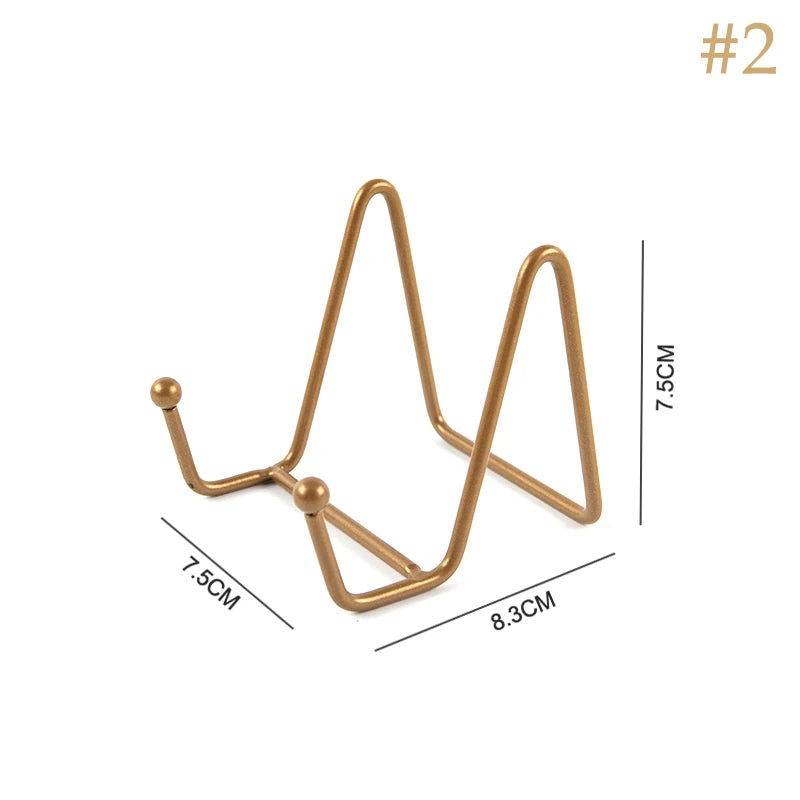 Iron Art Magazine Display Stand Dish Rack Picture Frame Photo Book Pedestal Holder Storage Ornaments Tabletop Art Qme 2
