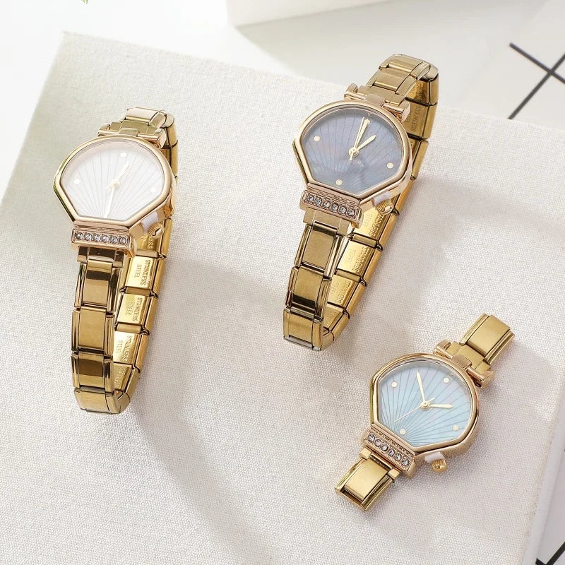 1PC Fashion Stainless Steel Ocean Series Seashell Starfish Watch Bracelet Bangle for Friend Birthday Men's Women's DIY Jewelrys Qme
