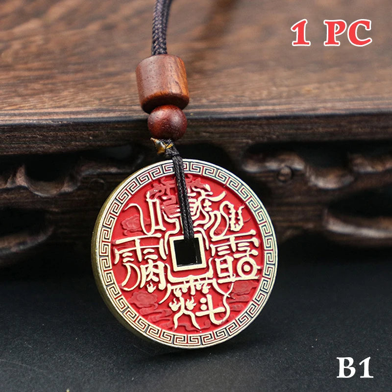 Ancient Chinese Coin Model Mountain Ghost Money Traditional Feng Shui Amulet Of Wealth Leizu Good Luck Coin Hanging Decoration Qme style 2