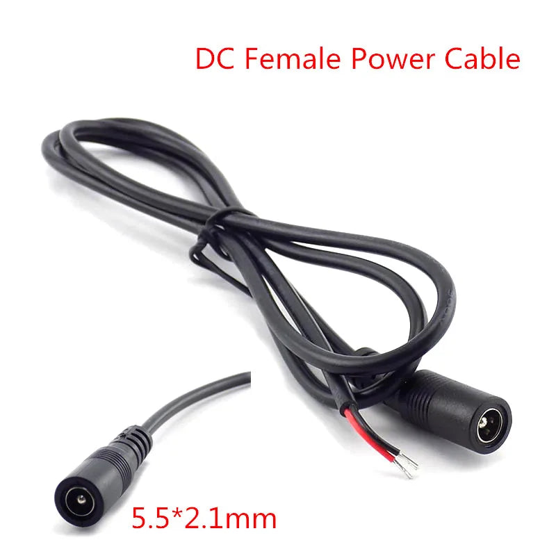 3pcs 1M 12V DC Male Female Connector Power Supply Cord Extension Cable for CCTV LED Strip Light Adapter Wire 5.5*2.1mm Qme