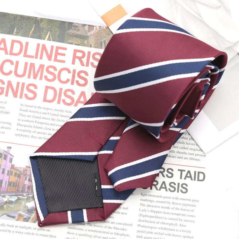 Fashion JK Striped Necktie Year Preppy Tie Graduation Campus Events Qme