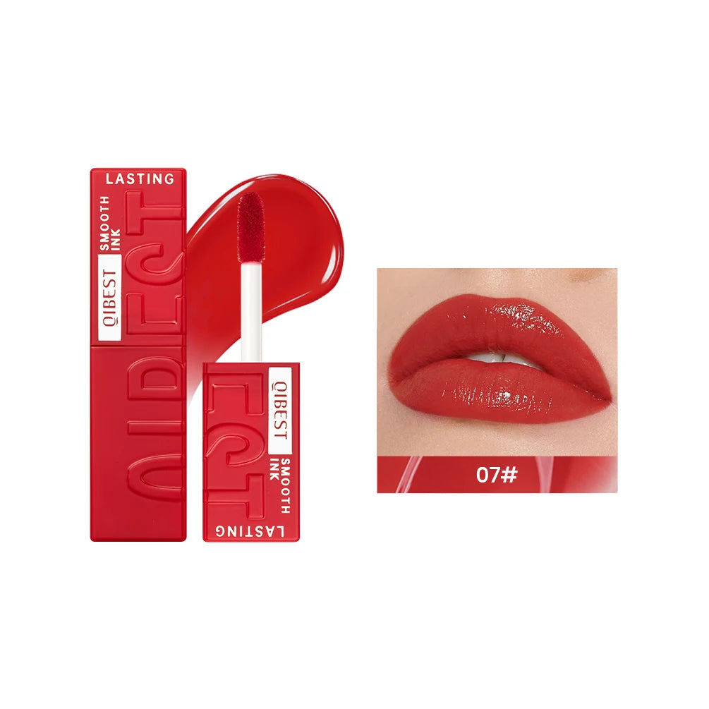 QIBEST Watery Gloss Lip Glaze Moisturizing Long Lasting Sexy Red Liquid Lipstick Mirror Glossy Lip Gloss Tint Cosmetic For Women Qme 07