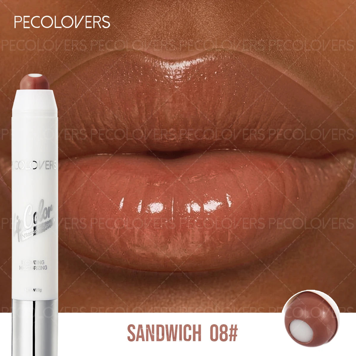 Hydrating Lip Gloss Pen Pink Coral Chocolate Brown Glass Effect Qme 08