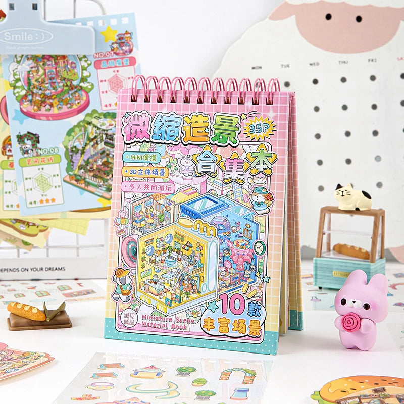 Chinoiserie Theme Landscape Sticker Books DIY Decoration Mountain Qme