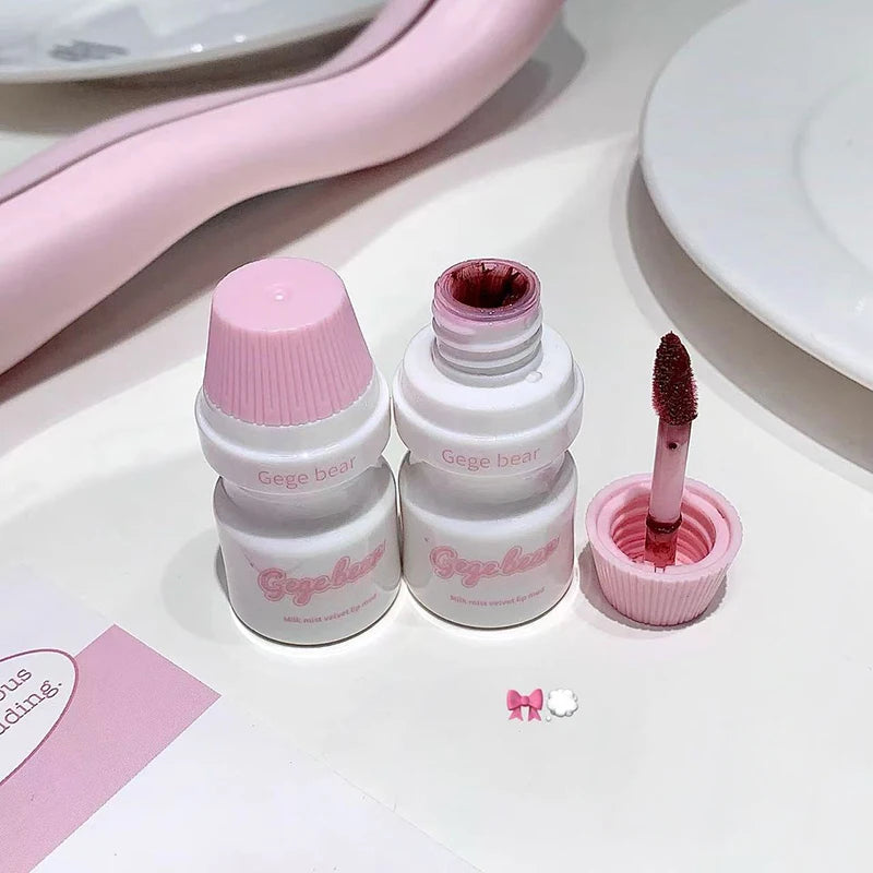 Gege Bear Velvet Lip Mud Gloss Cute Bottle Design Long-lasting Matte Qme