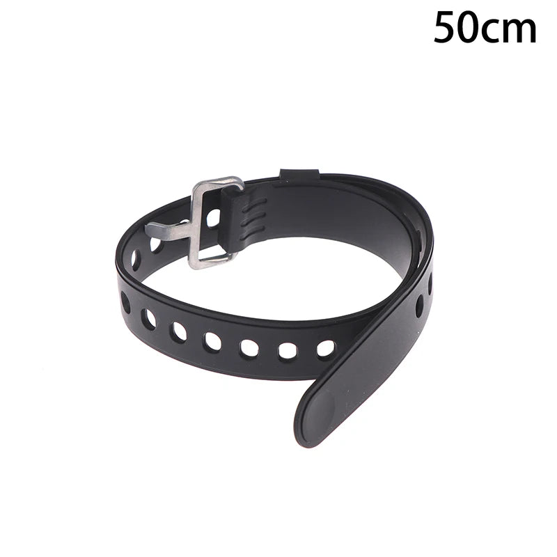 Travel Compact Tied Belt Durable Silicone Fixed Cargo Tie Down Qme 50CM Black