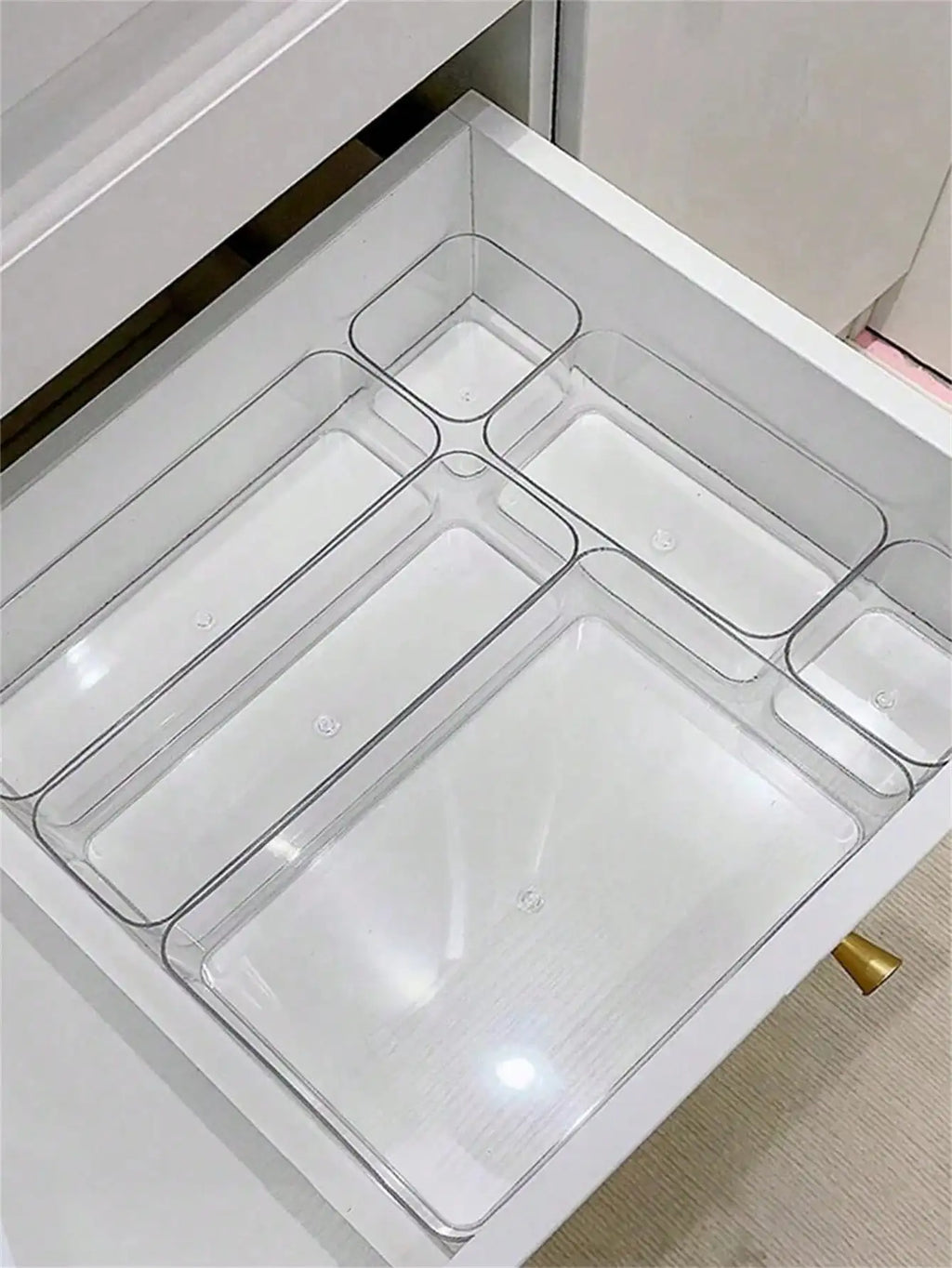 Transparent Cosmetics Storage Box Plastic Uncovered Compartment Qme