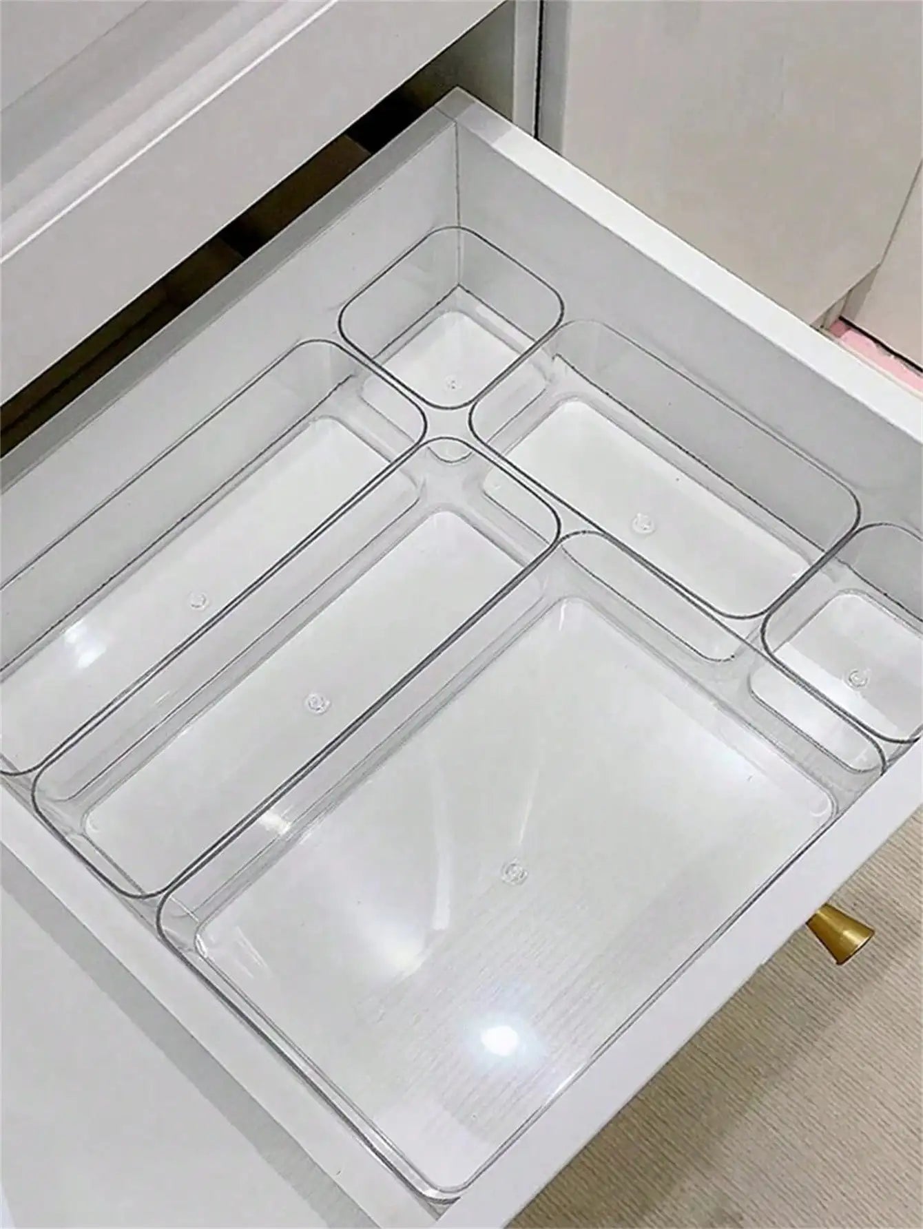 Transparent Cosmetics Storage Box Plastic Uncovered Compartment Qme
