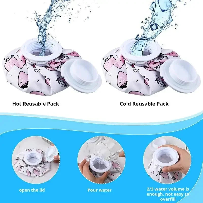 Reusable Ice Water Bag Adults Cold No-leak Elastic Breathable Cute Qme
