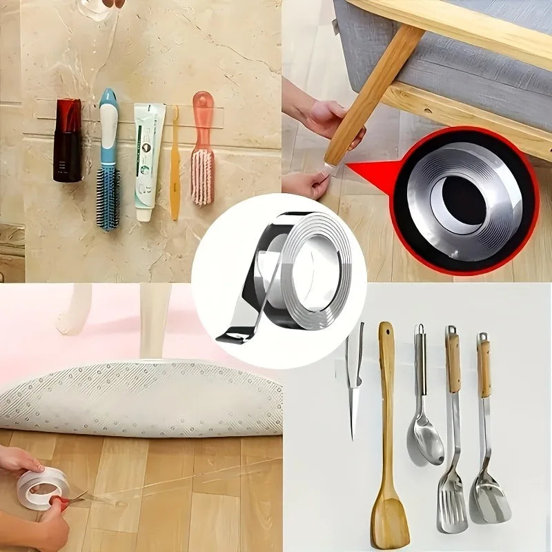 Heavy Duty Dual Sided Nano Tape Strong Reusable Wall Decor Crafts All Qme