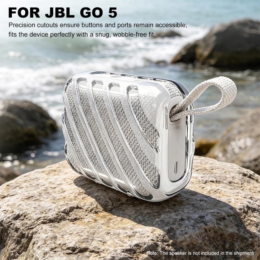 TPU Hollow Out Protective Cover for GO 5 Portable Speaker Anti Scratch Cover Clear Cover with Precise Cutouts Shockproof Qme