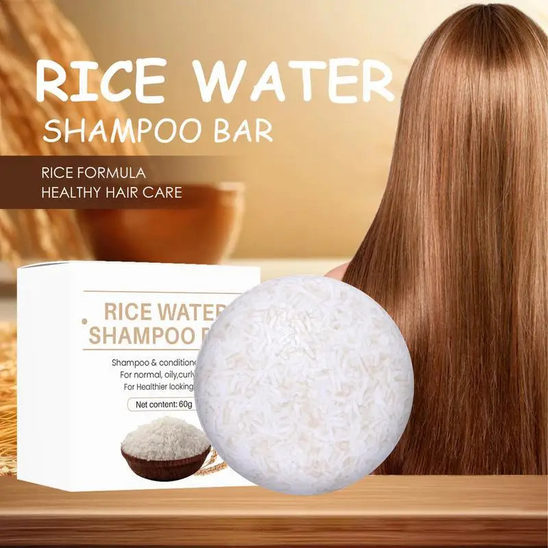 Rice Shampoo Bar Natural Organic Soap Hair Growth Deep Cleansing Qme