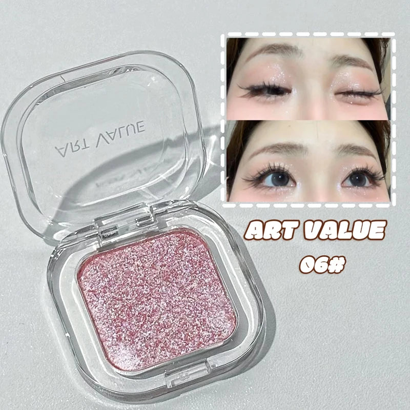 ART VALUE Single Color Eye shadow Shimmer Matte Delicate Long-lasting Makeup High Gloss Brightening Silkworm Eyeshadow Palette Qme