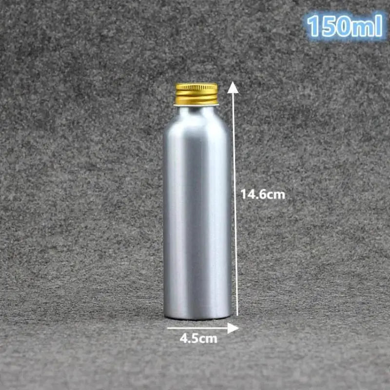 50ml-250ml Gold Aluminum Bottle With Screw Cap Perfume Cosmetic Toner Water Bottle Travel Protable Refillable Bottle Qme 150ml