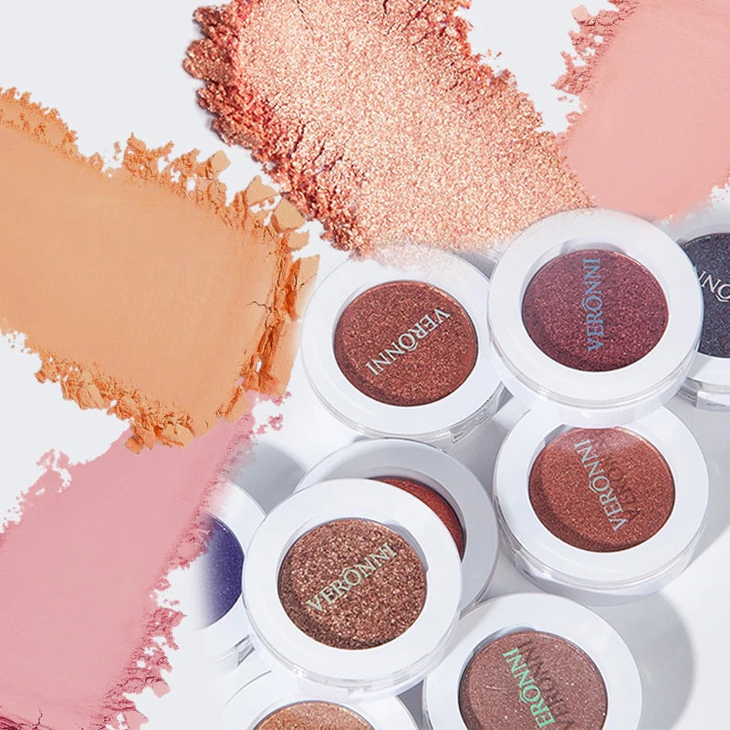 VERONNI Single Eyeshadow Matte Shimmer Glitter Pigment Waterproof Qme