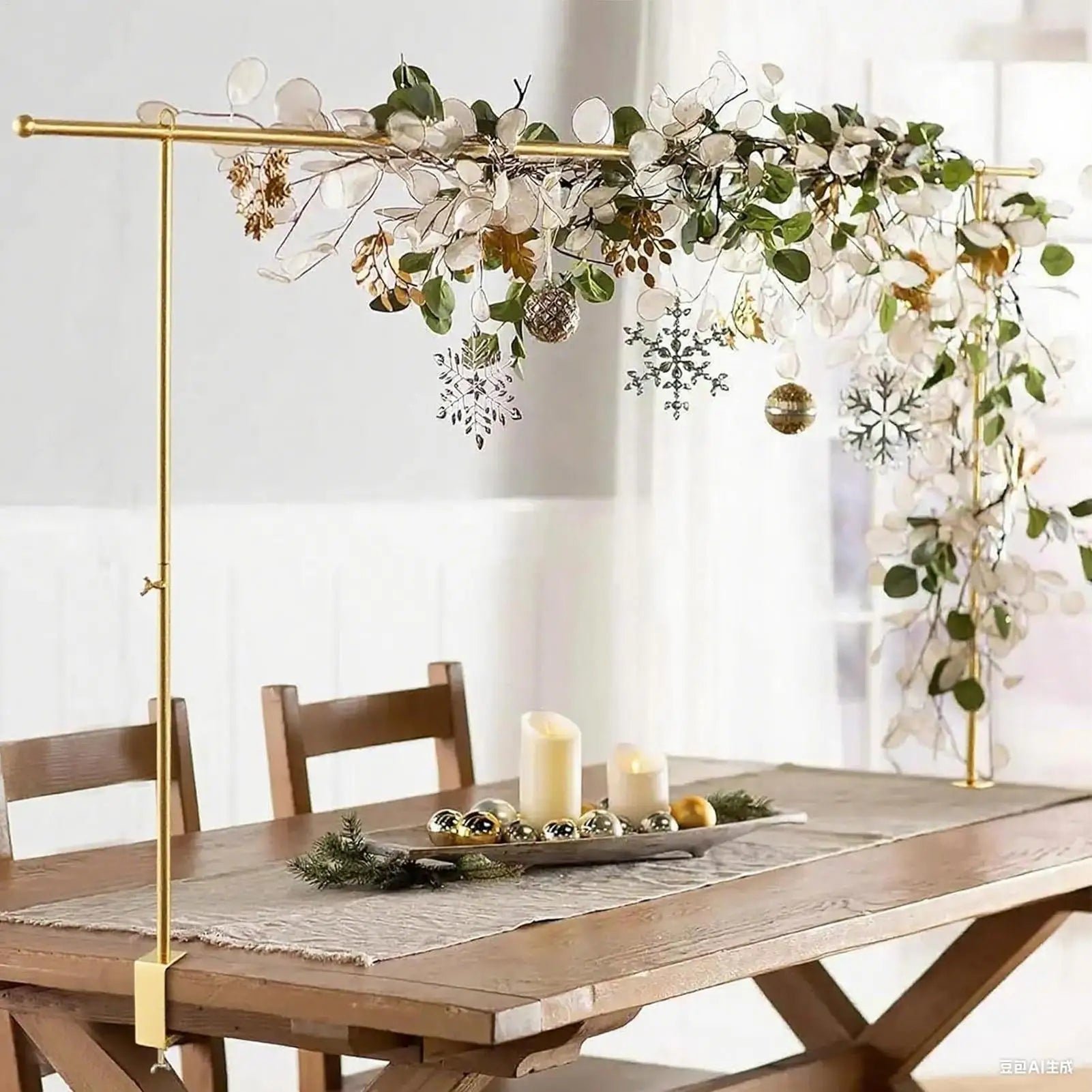 Balloon Arch Stand Adjustable Table Arch with Clamps Dining Background Rack for Daily Swing Event Catering Wedding Halloween Qme