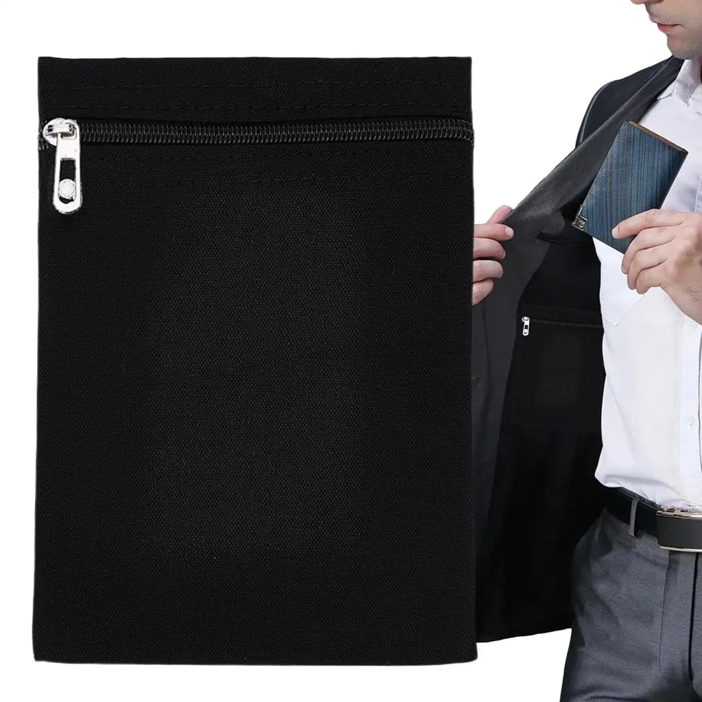 Coat Inside Pockets Anti-Theft Travel Wallet with Zipper Secure Side Pocket for Jacket Clothes Coat Sweatshirt Shirt Robe Hoodie Qme
