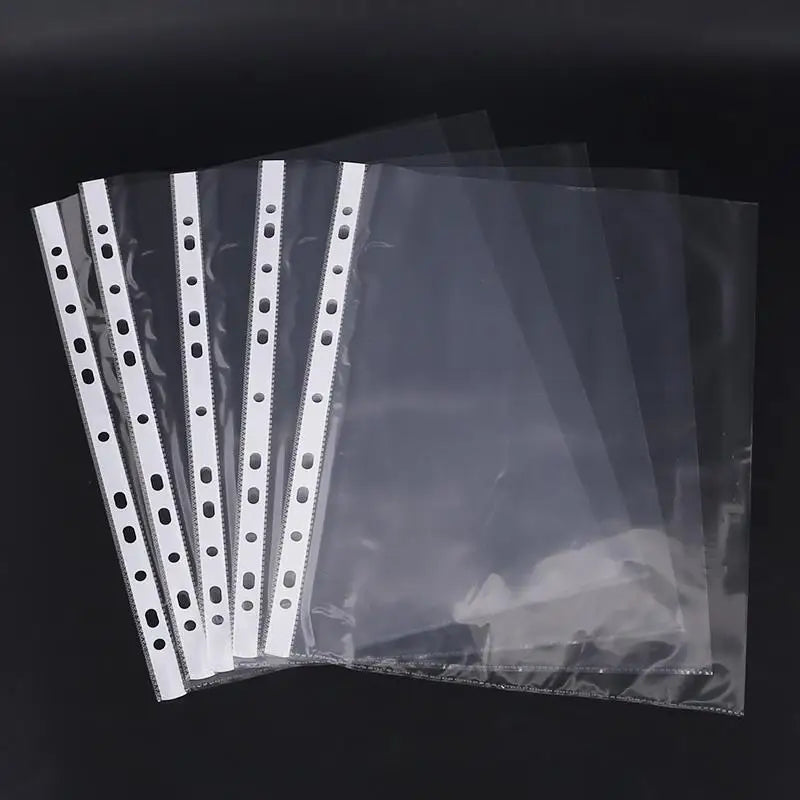 Clear A4 Plastic File Folders 11-Hole 3-Ring Binder Compatible Qme Default Title