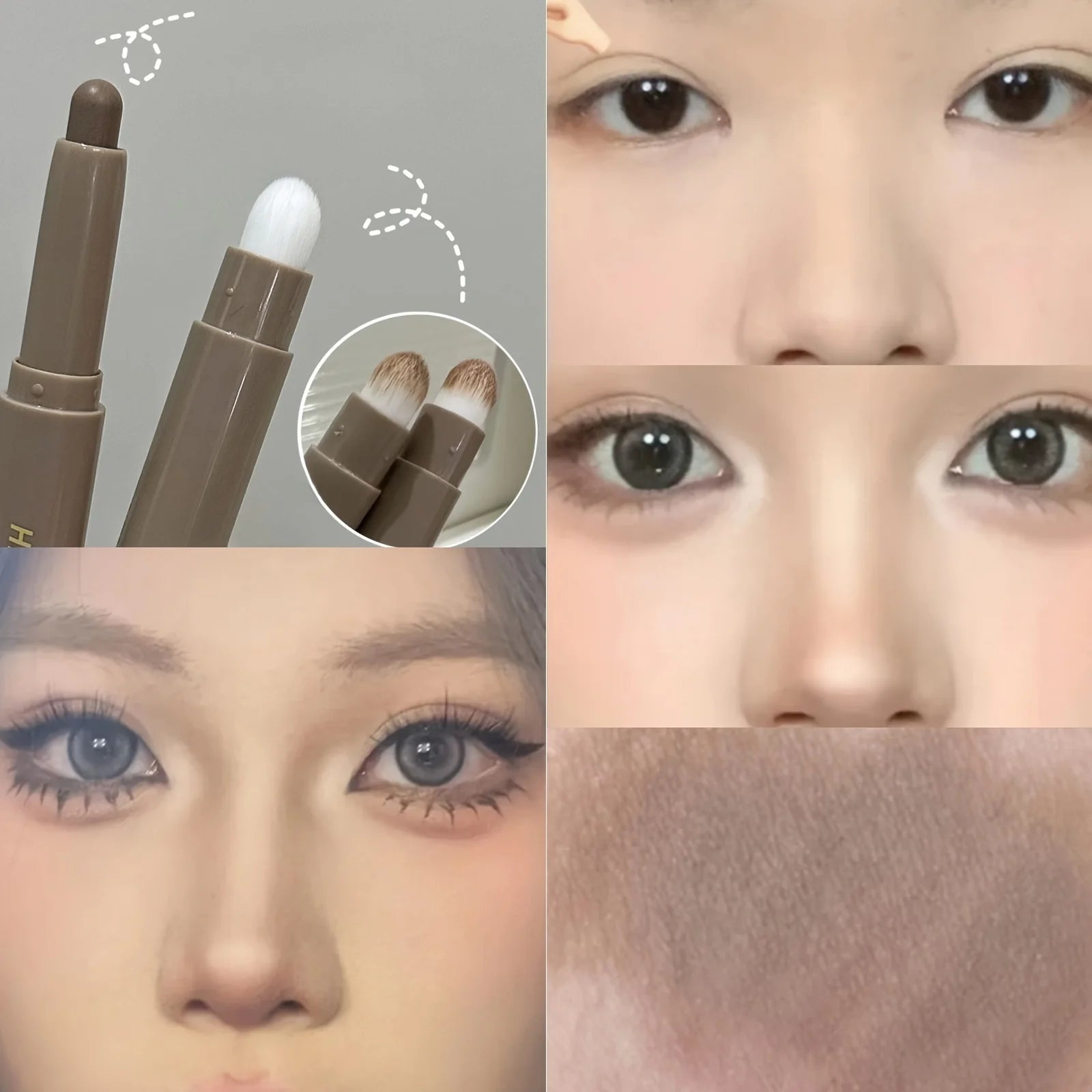 Highlighting & Bronzer Stick: Long Lasting Corrector with Brush, Brightening Concealer Pen, Nose Shadow, and Contouring Qme