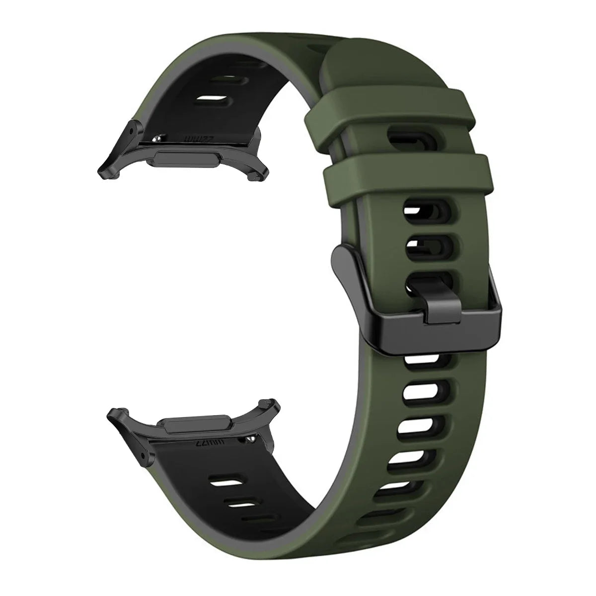 Silicone Strap for Samsung Galaxy Watch 7 Ultra 47mm No Gaps Sport Band Bracelet for Galaxy Watch Ultra 47mm Wristband Watchband Qme AGreen Balck Galaxy Watch 7 Ultra