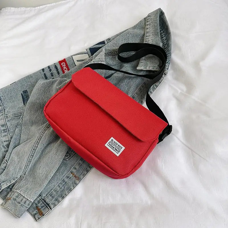 Men's Small Bag Shoulder Trendy Diagonal Backpack Chest Lightweight Qme one size Red
