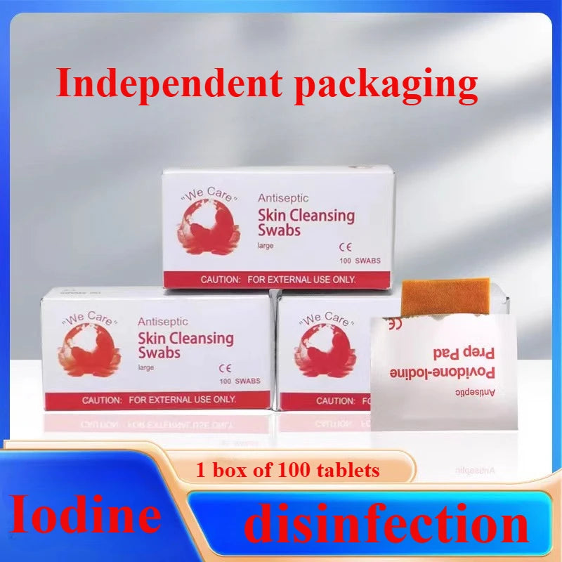 Skin Iodine Wound Disinfection Treatment, Convenient to Carry Outdoor Sports Disaster Essential First Aid Kit Supplies Qme