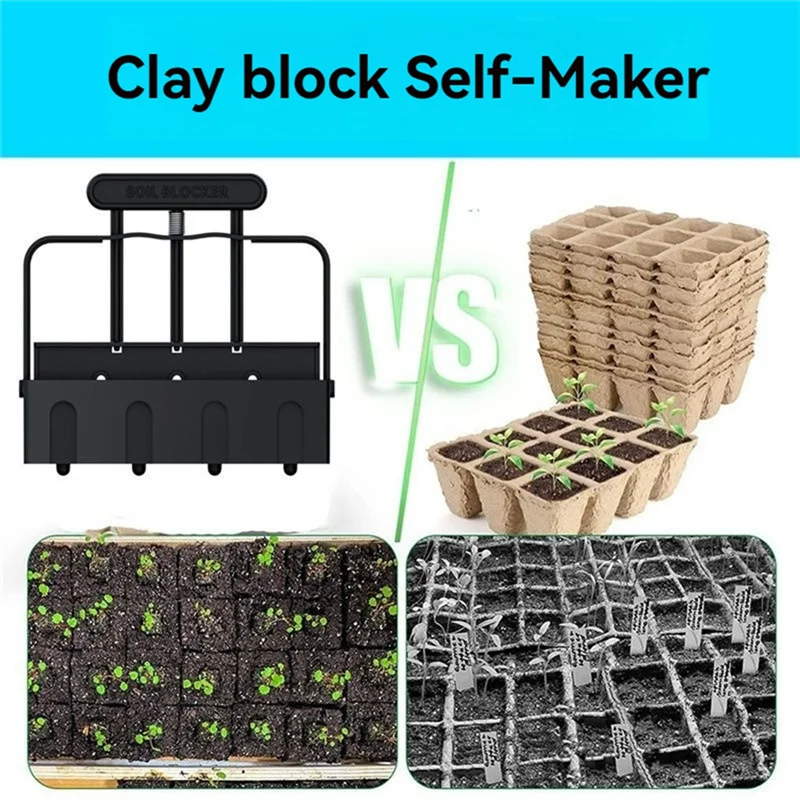 A02F-Soil Blocker Handheld, Soil Blocker For Seed Starting,Manual Soil Block Maker Handheld Seedling Machine,Soil Block Model Qme Black