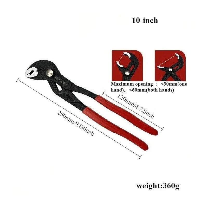 7 10 12 Inch Quick Adjust V Jaw Tongue Groove Pliers Universal Plumbing Pliers Water Pump Pliers for Plumbing Work Qme