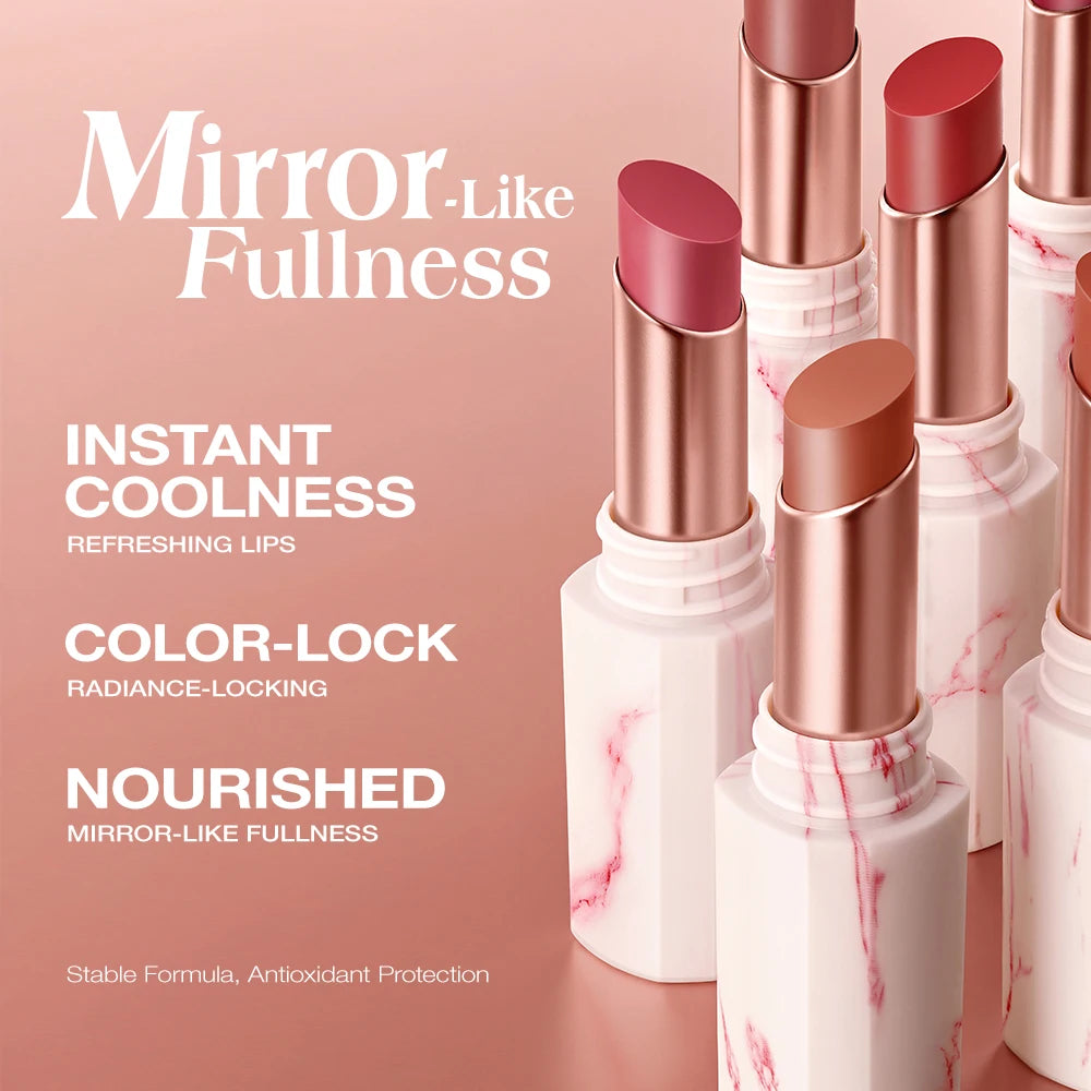 O TWO Glossy Lipstick Lip Tint Mirror Ice-film 24h Moisturize Nourish Qme