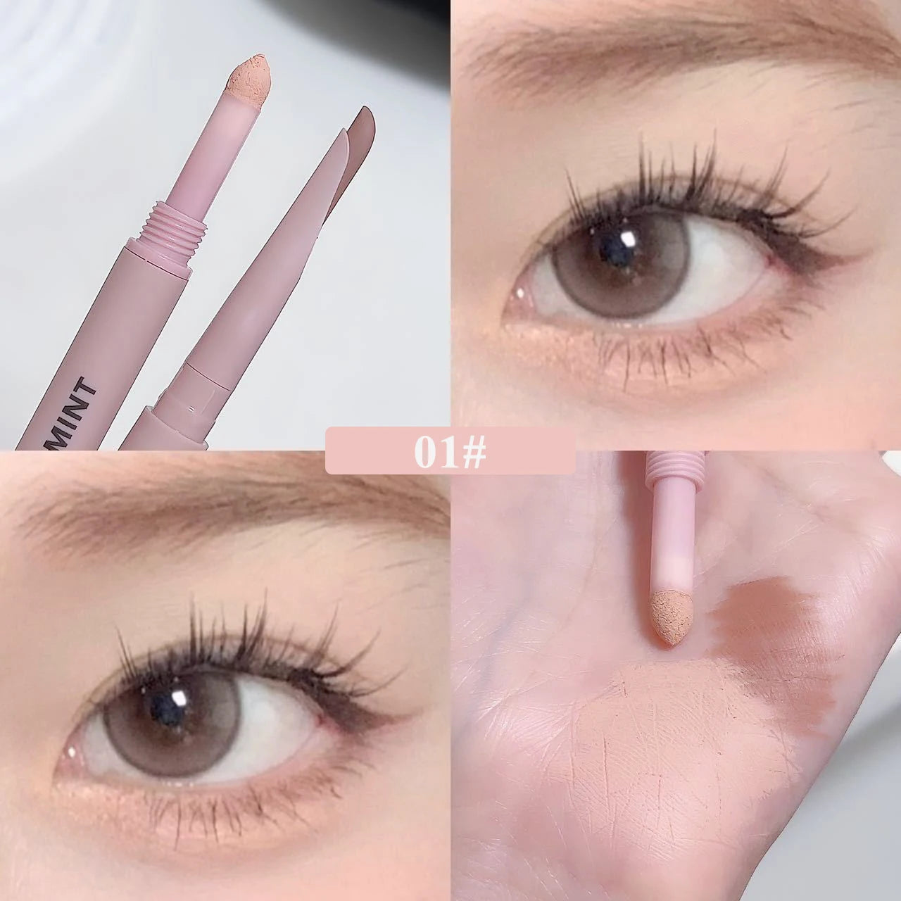 Sweetmint Meniscus Double-ended Silkworm Eyeliner Shadow Highlight Naturally Brightening Long-lasting Eye Makeup Two-in-One Qme 1434-01