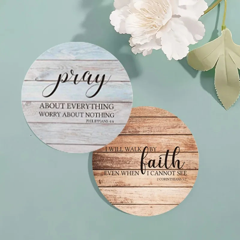 Ceramic Coasters Bible Verses 6 Absorbent Christian Drink Gifts Home Qme