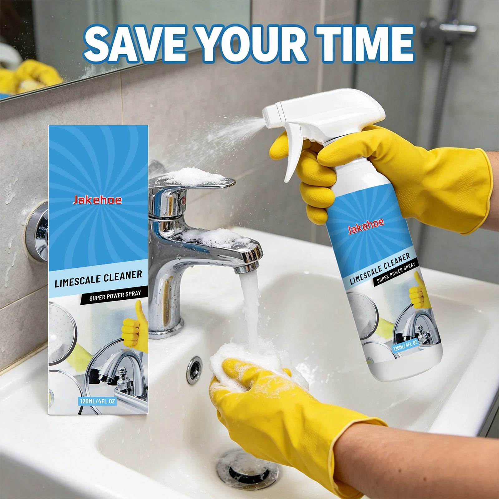 Powerful Scale Cleaner Dissolving Stain Form Protective Layer Reduce Scale Deposition Polishing Multifunctional Cleaning Spray Qme