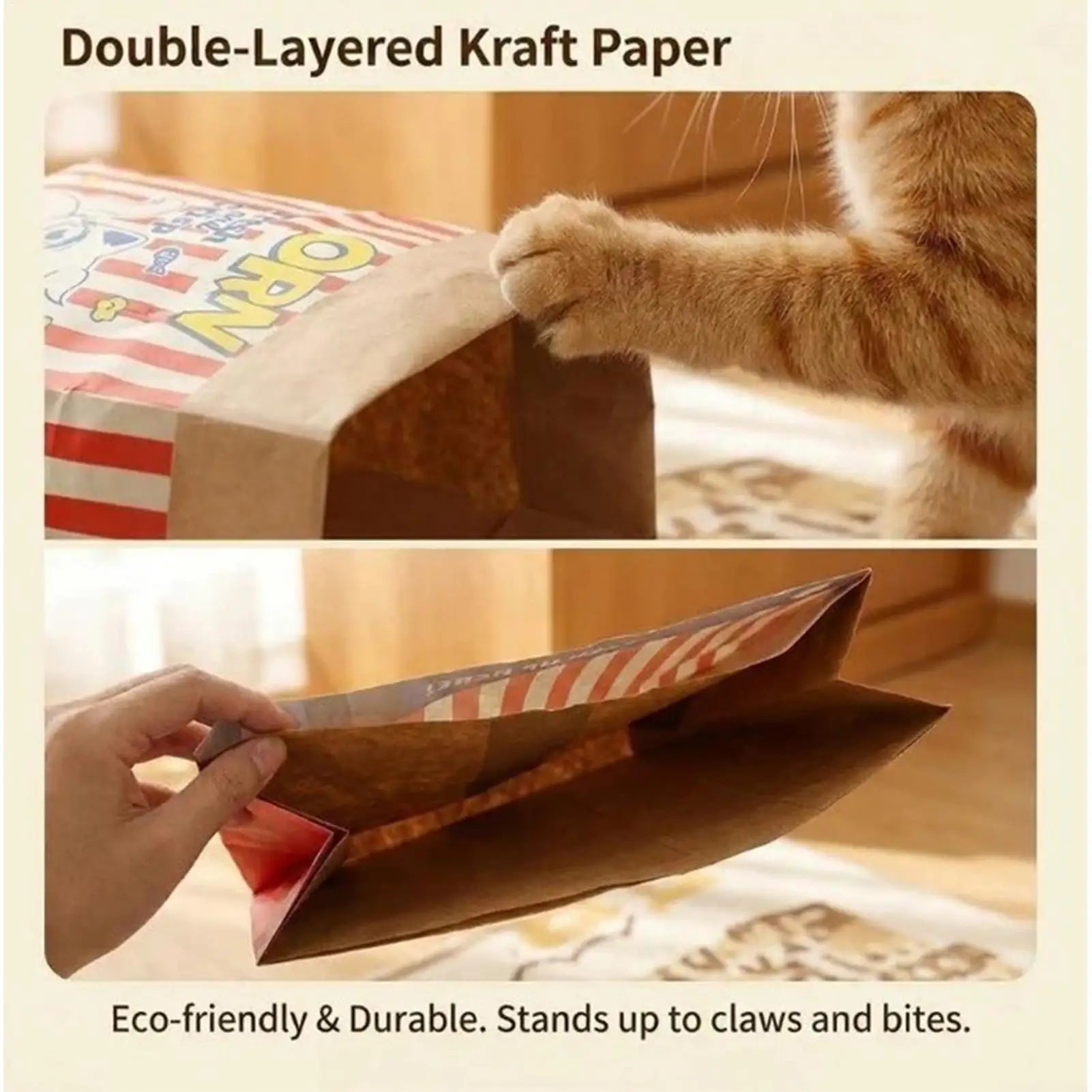 Crinkle Cat Bag Interactive Foldable Crinkle Sack Cartoon Paper Box Bags for Kitten Small Dogs Outdoor Travel Car Camping Desk Qme
