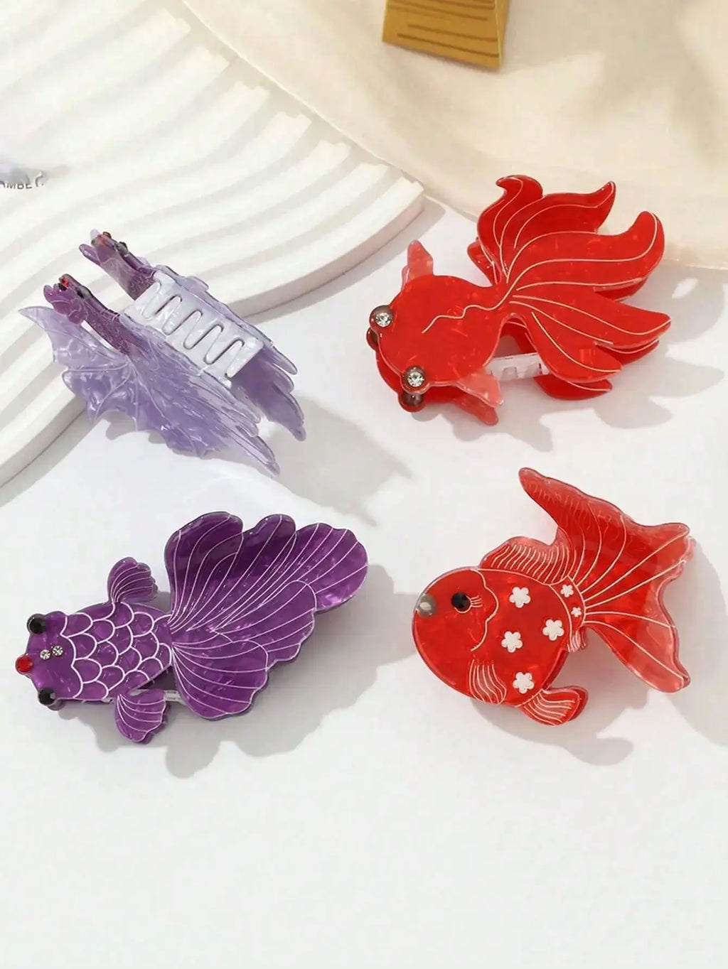Elegant Butterfly Tail Goldfish Acetate Hair Claw Clip High-quality Qme