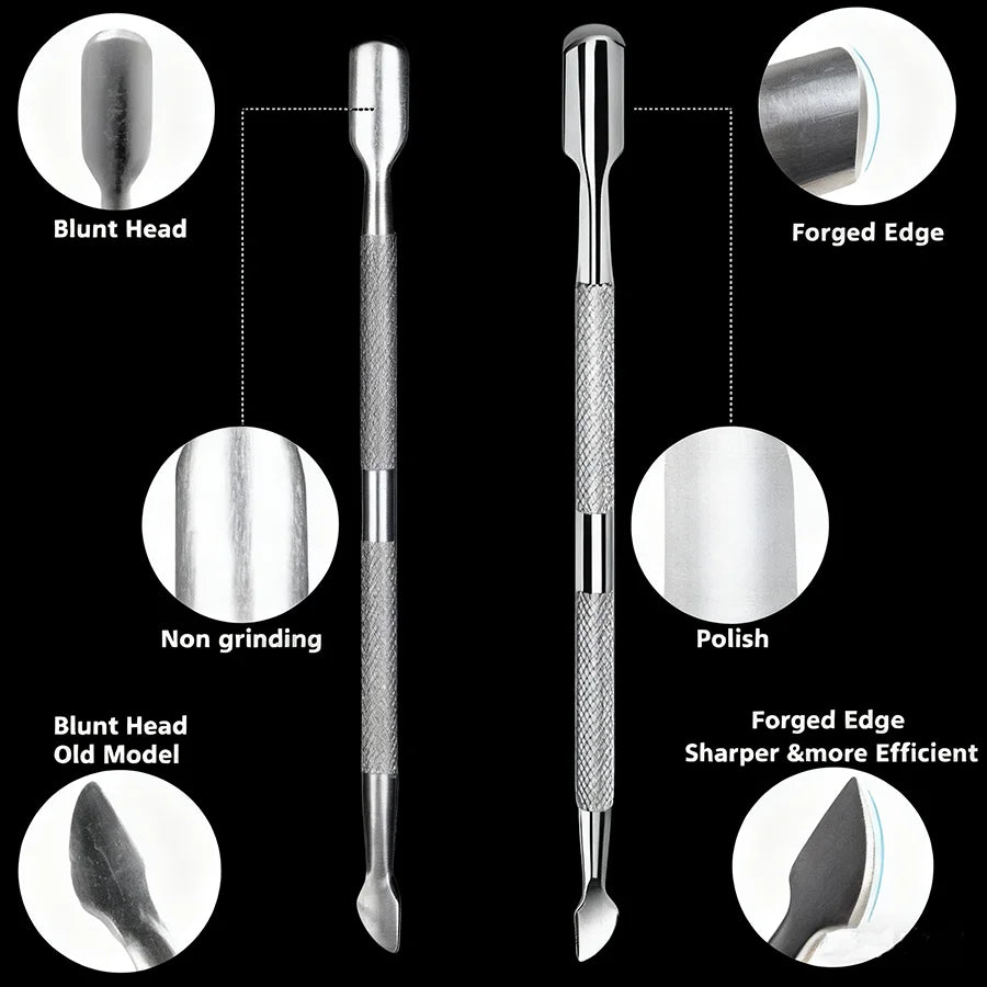 Ultra Fine Silvery Manicure Scissors Stainless Steel Arc Cuticle Knife Qme Cuticle Pusher