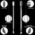 Ultra Fine Silvery Manicure Scissors Stainless Steel Arc Cuticle Knife Qme Cuticle Pusher