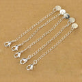 10X Wholesale Fashion Jewelry Findings Extension Chains 925 Round Tag Sterling Silver Color Lobster Clasps For Necklace Bracelet Qme Default Title