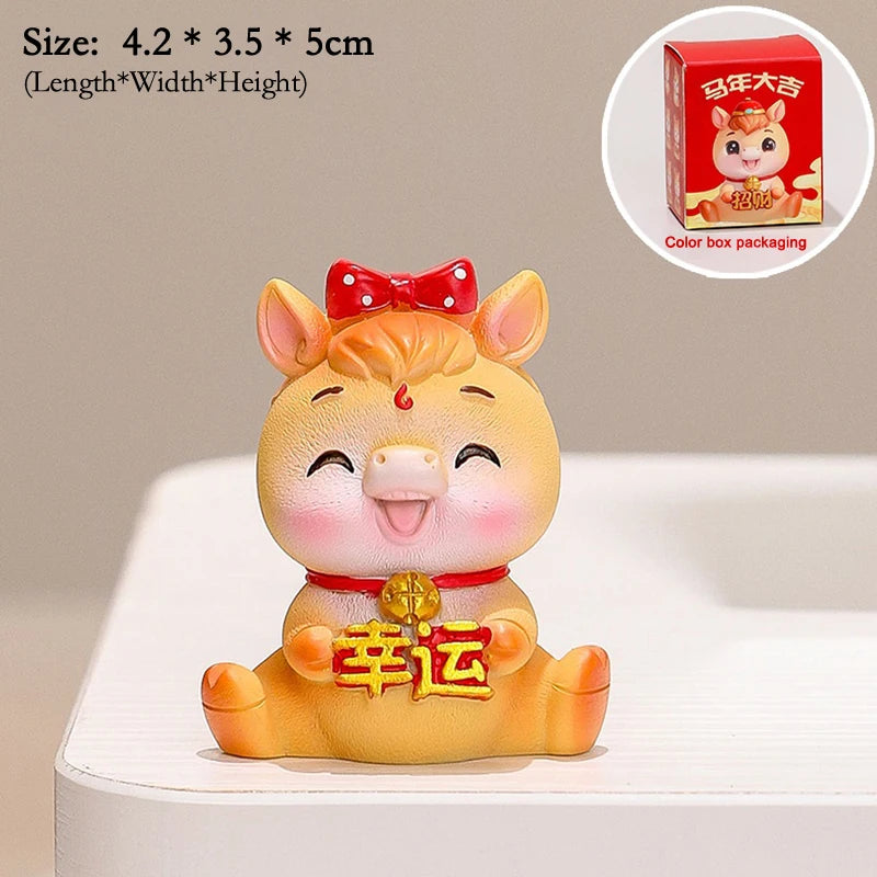 2026 Cute Year Horse Ornament Lucky Toy DIY Desktop Decoration Car